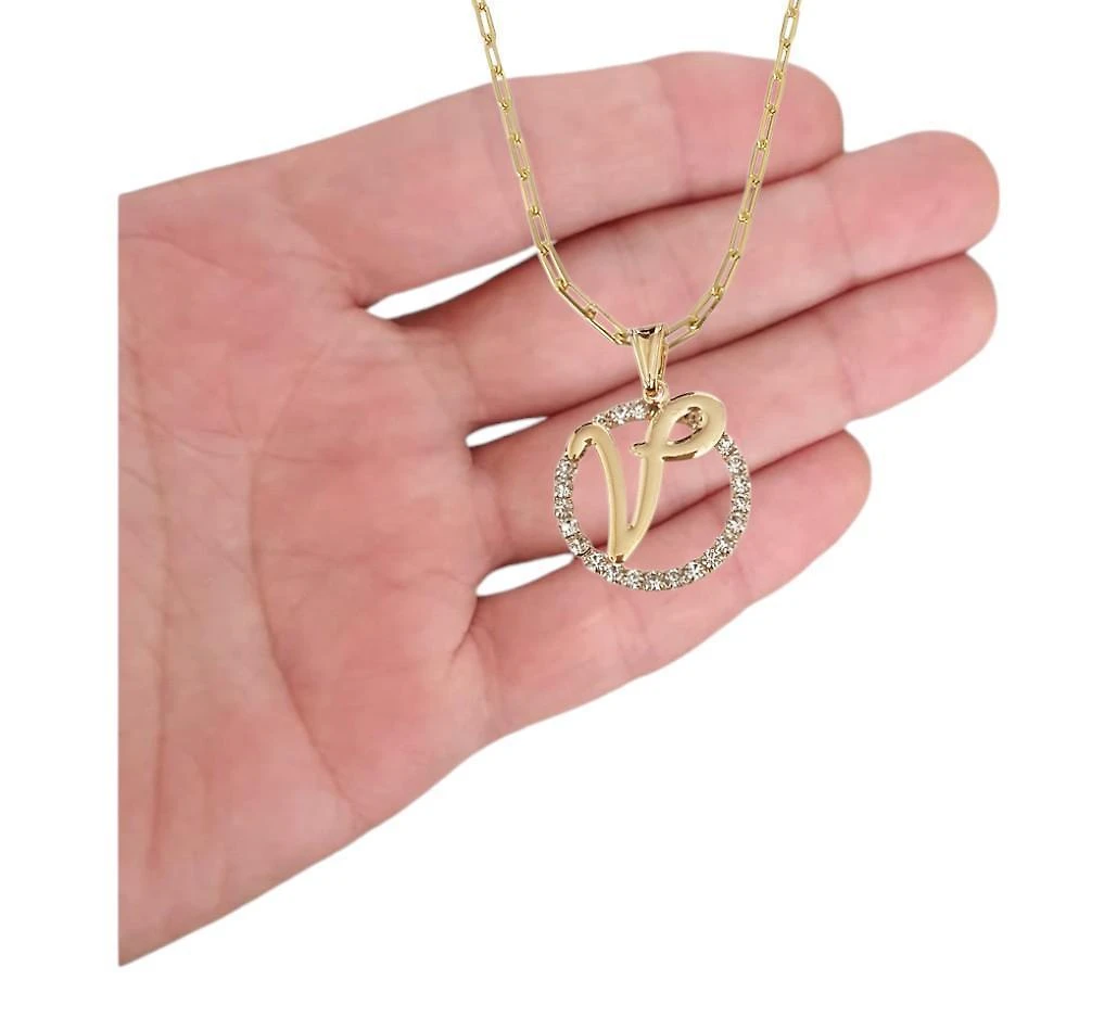 Miniatura Colar Corrente 45 Cm Feminina Pingente Letra V Banhado Ouro