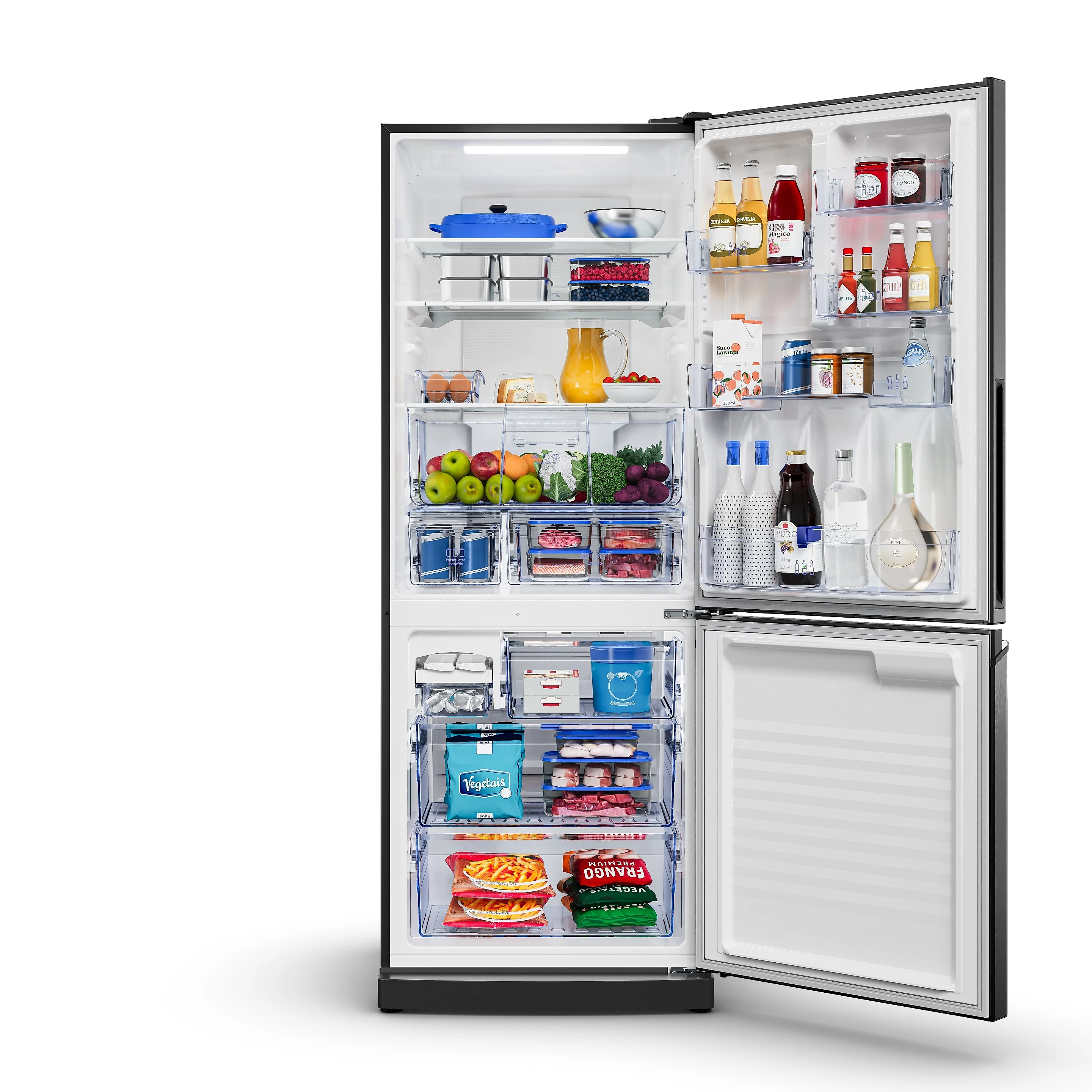 Geladeira Panasonic BB64 Cor Black Inox Look Inverse Frost Free 475L Inverter A - NR-BB64PV2B NR-BB64PV2BA