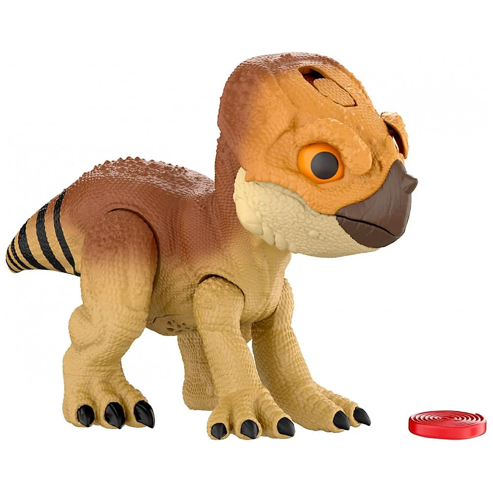 Dinossauro interativo Aquilops Dolores Primal Protector Jurassic World Rebirth Mattel Multicolorido com som e ação de ataque