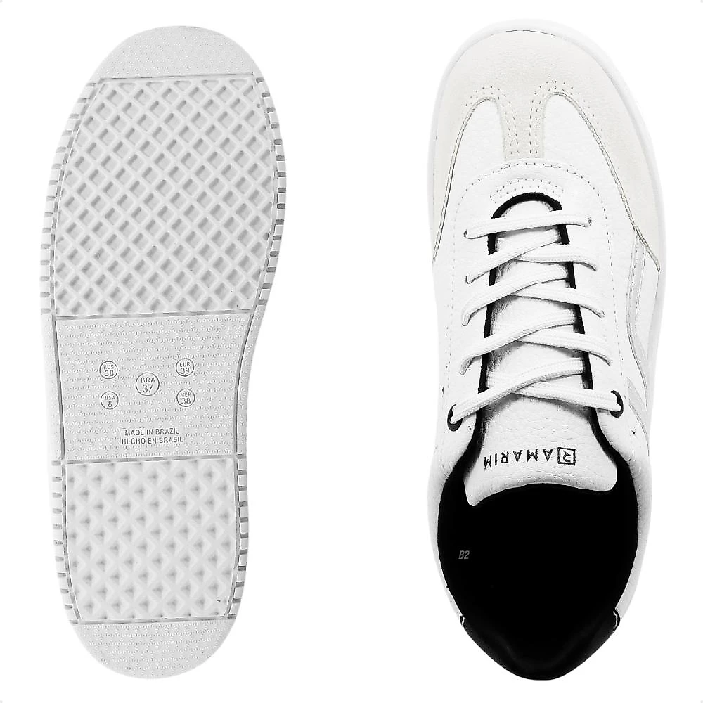 Tênis Ramarim Casual Bicolor Caixa Alta Feminino Branco / Cinza - 35