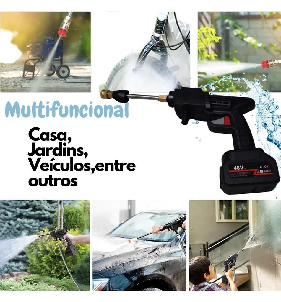 Miniatura Mini Vap Lavadora Jato Alta Pressão Portátil Sem Fio Bateria