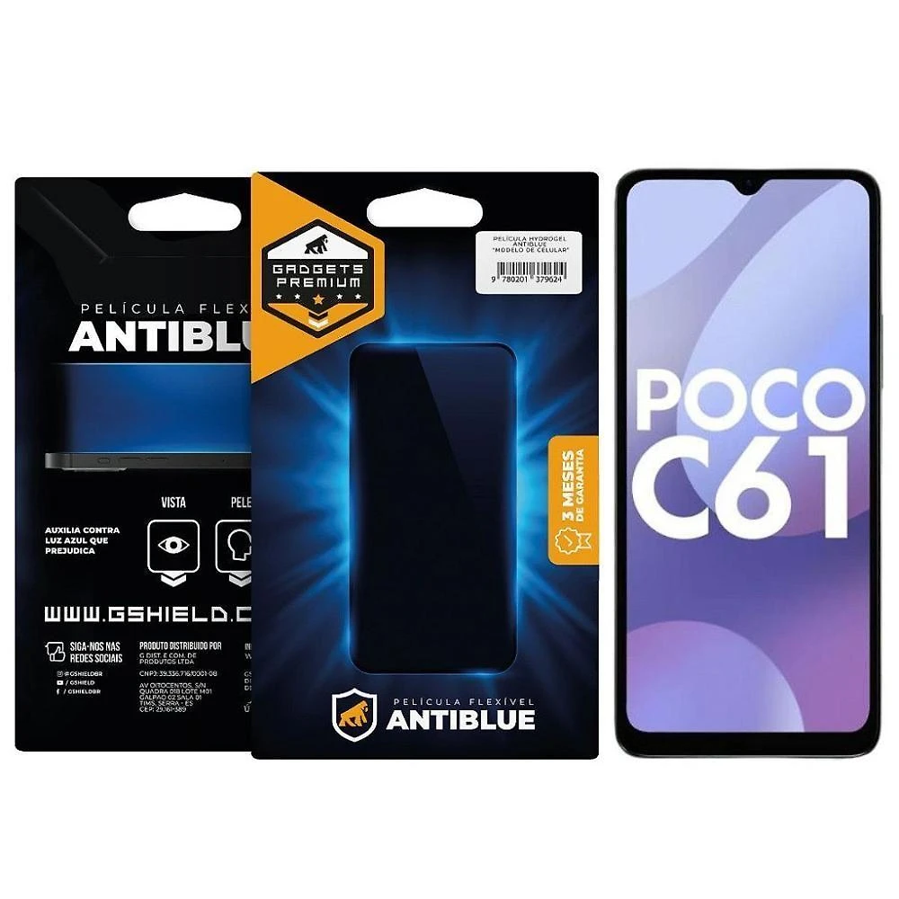 Película para Celular Gshield para Xiaomi Poco C61 com Bloqueio de 99% da Luz Azul