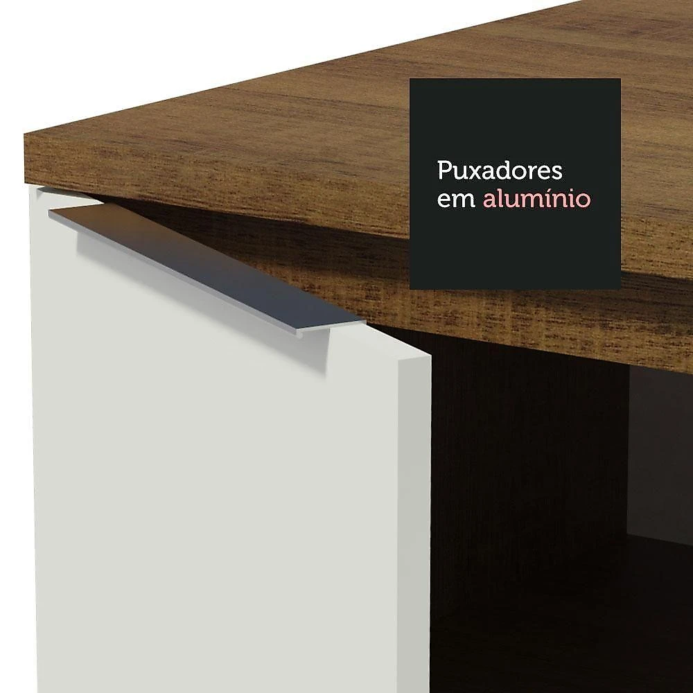 Armário De Cozinha Completa 330cm Rustic/branco Stella Madesa 03 Rustic/branco