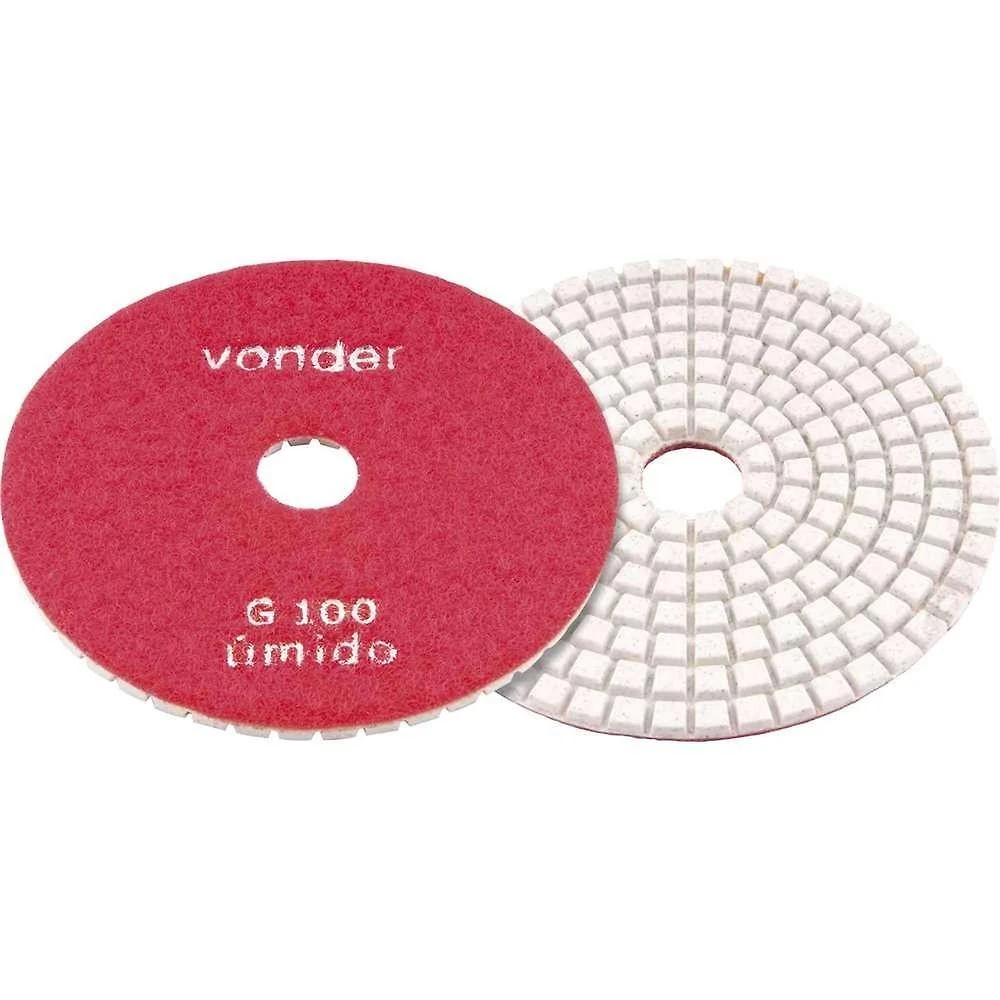 Disco de Lixa Diamantado 4" 101mm Grão 100 1264400100 com Costado em Pluma para Mármore e Granito