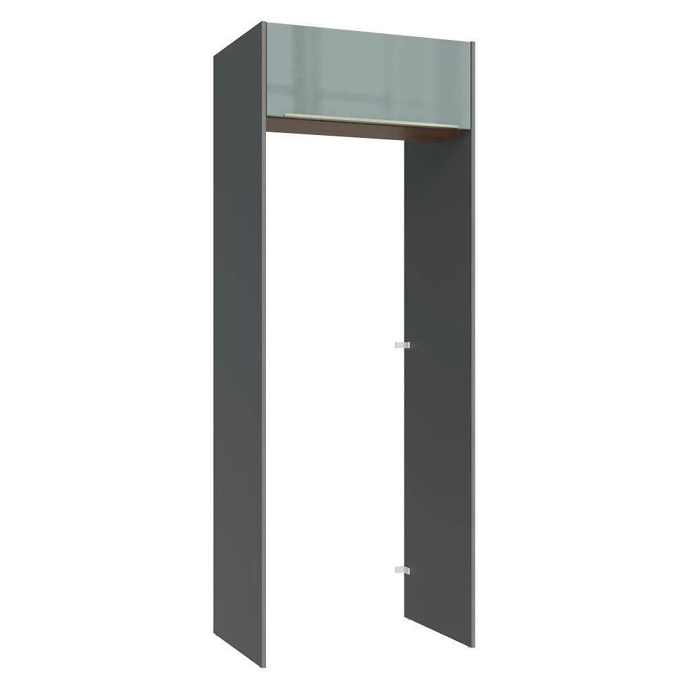 Porta-geladeira 83 Cm 1 Porta Basculante Cinza/rustic/cinza Lux Madesa Cinza/rustic/cinza
