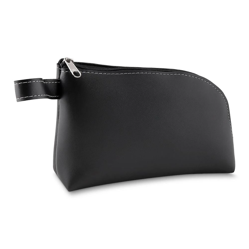 Necessaire Slim com Alça em Couro Sintético Tpc 20 X 5 X 13,5 cm Preto