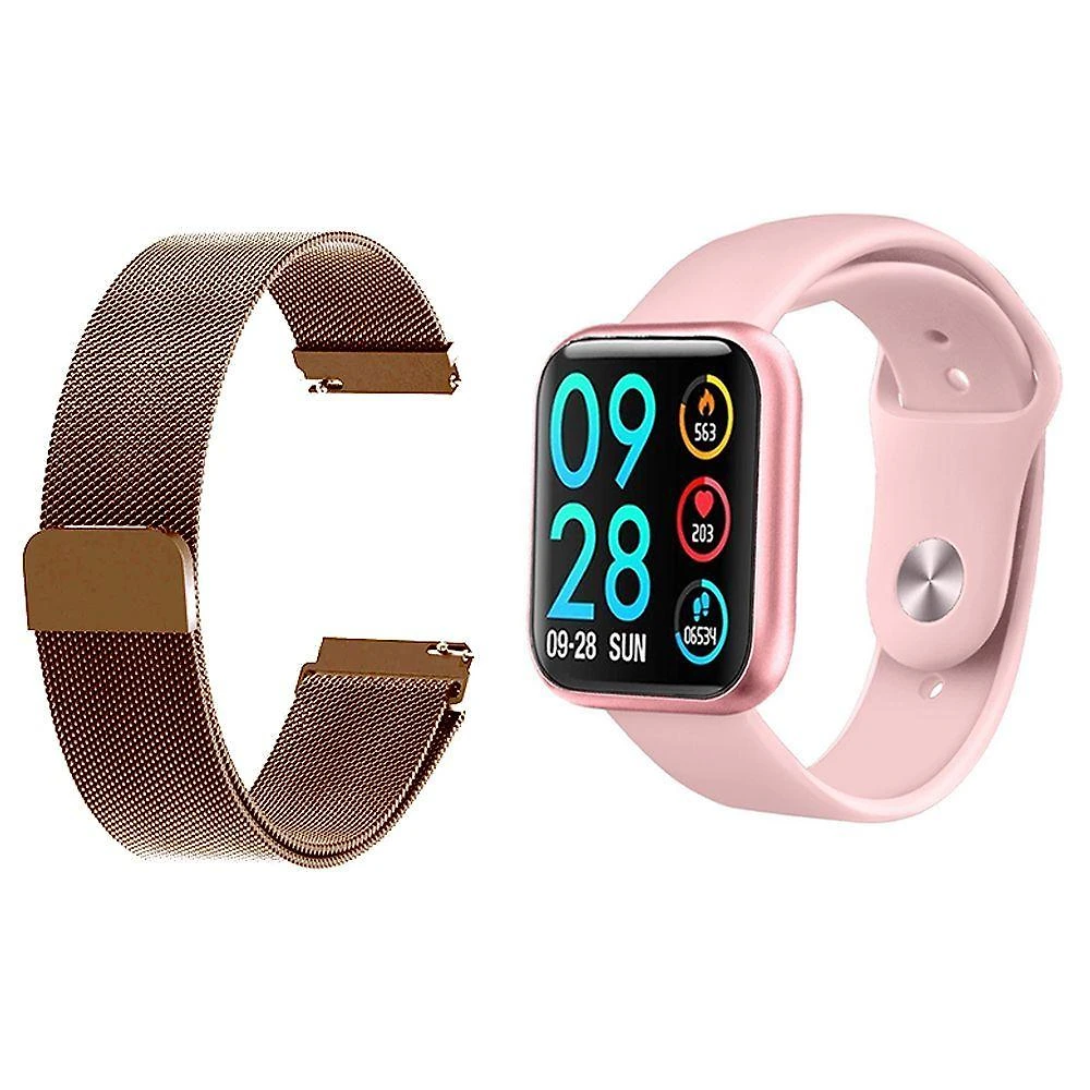 Smartwatch Draik P80 1.85 OLED Monitor Saúde Batimentos Pressão Oxigenação 24h Bateria Rosa e Rose