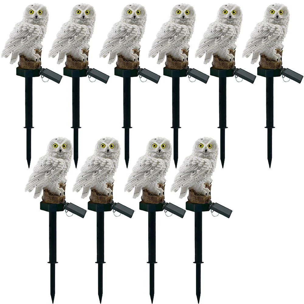 Kit 10 Luminárias Solares Coruja JBA-CORU LED IP65 Branco Leva Pro Pet