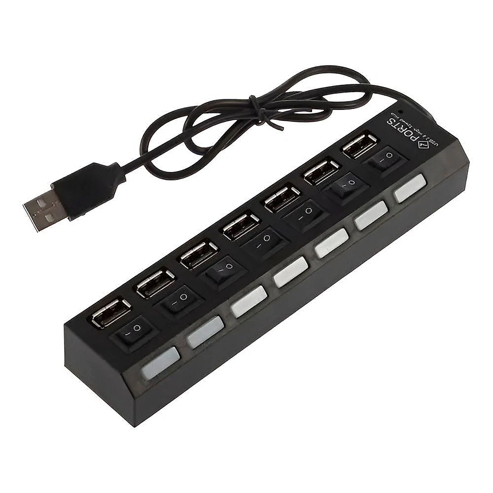 Hub Cabo Usb 2.0 Extensor Adaptador 7 Portas Hd Pen Drive - Conecte Todos Seus Dispositivos Com Praticidade