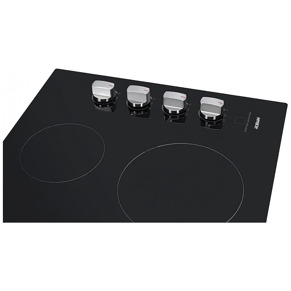 Cooktop elétrico de embutir 76cm Robam W412 vidro cerâmico preto 4 zonas radiantes 7000 W 220V