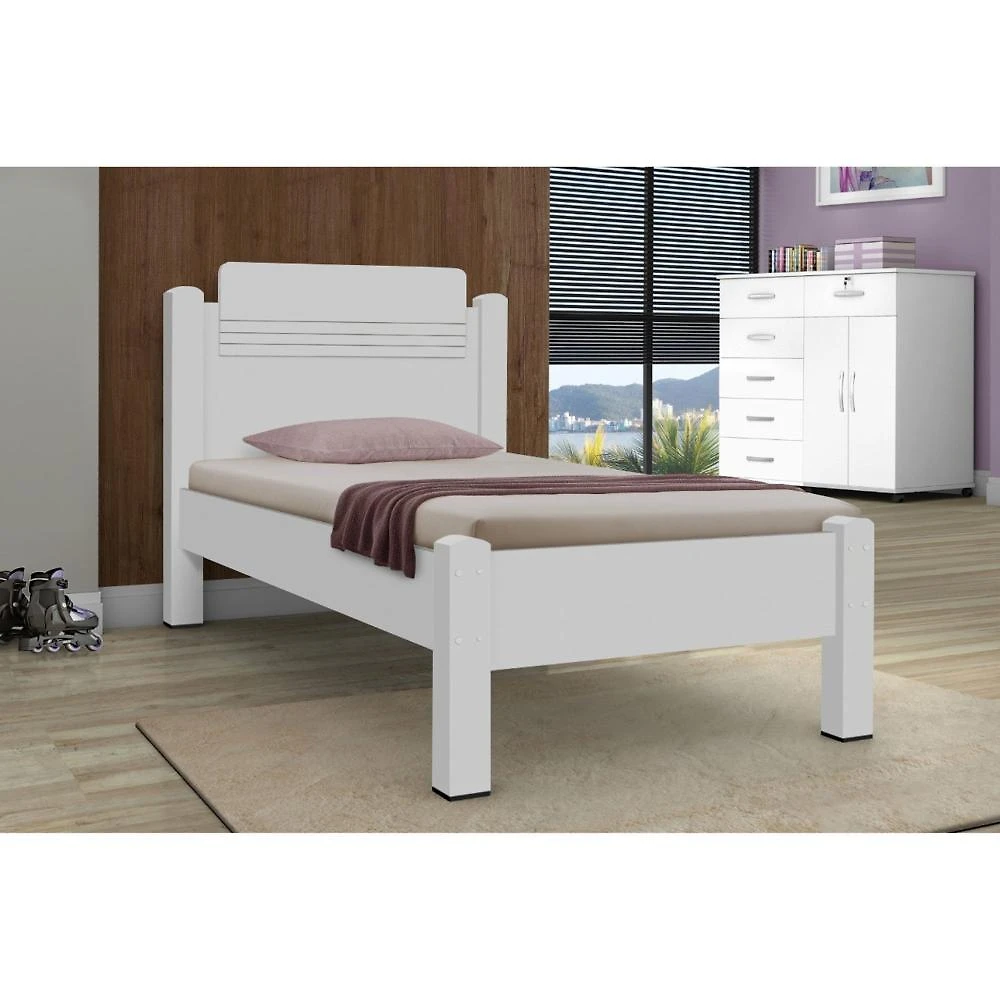 Cama Solteiro em MDF/MDP Paris