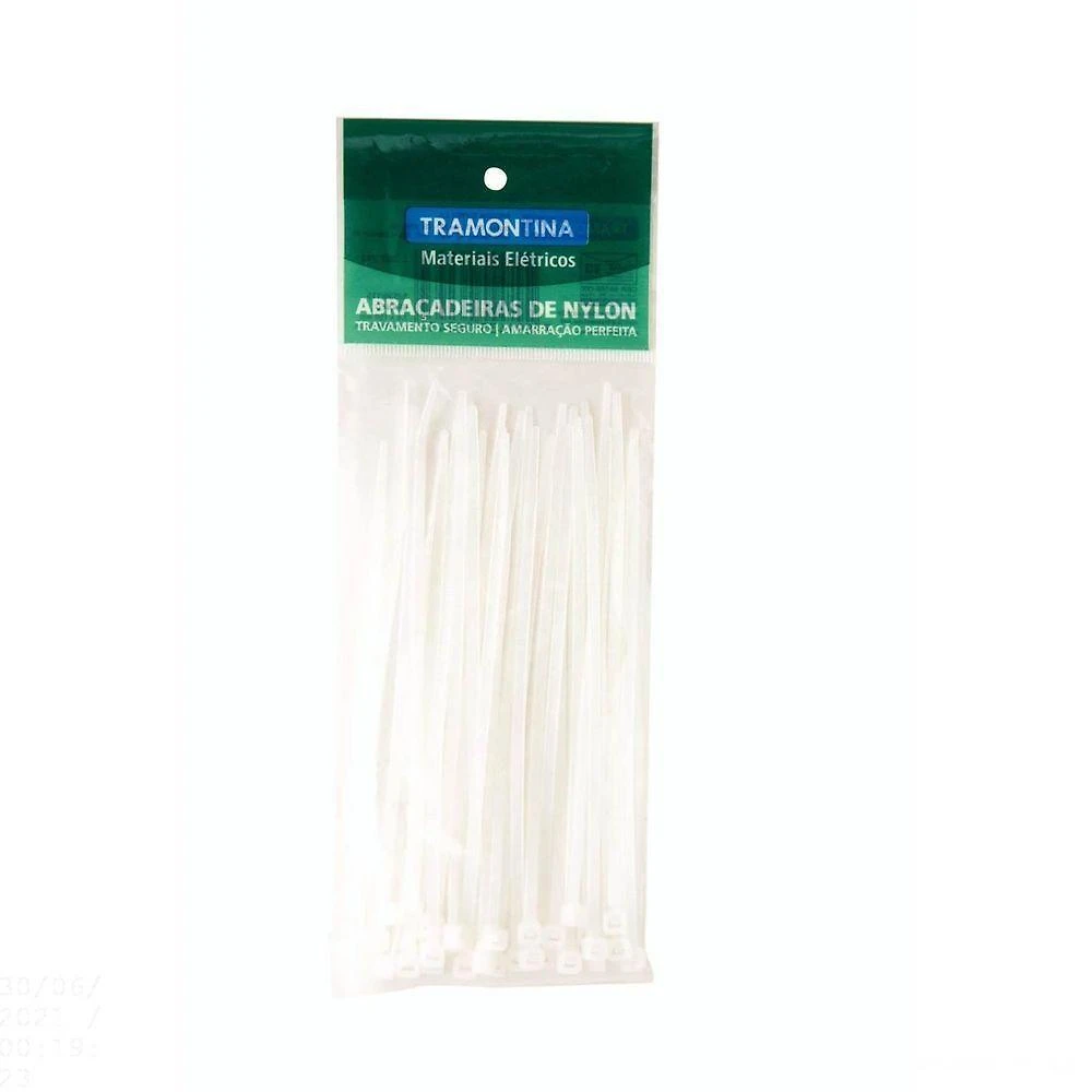 Abraçadeira De Nylon 202x3,7x1,5 Mm Tramontina Branca Tramontina
