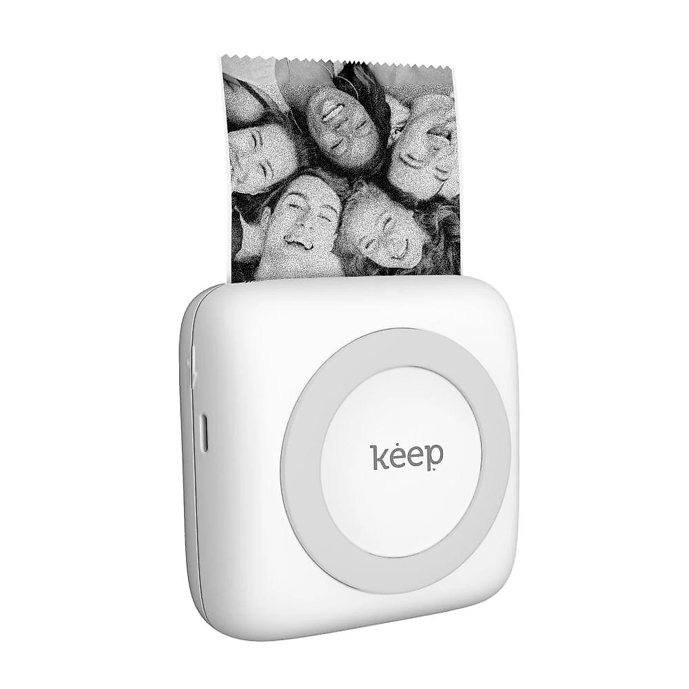 Mini impressora térmica sem fio keep - kp001 branco