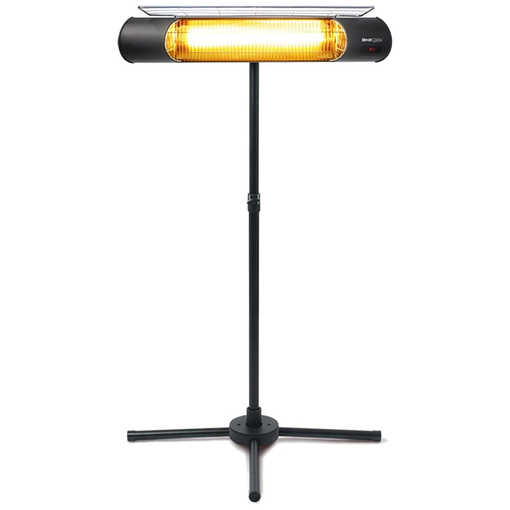 Aquecedor Externo Elétrico com Tripé, Controle Remoto e à Prova de Intempéries Resiste à Chuva, 110V 1000W, HeatMate, Pret...