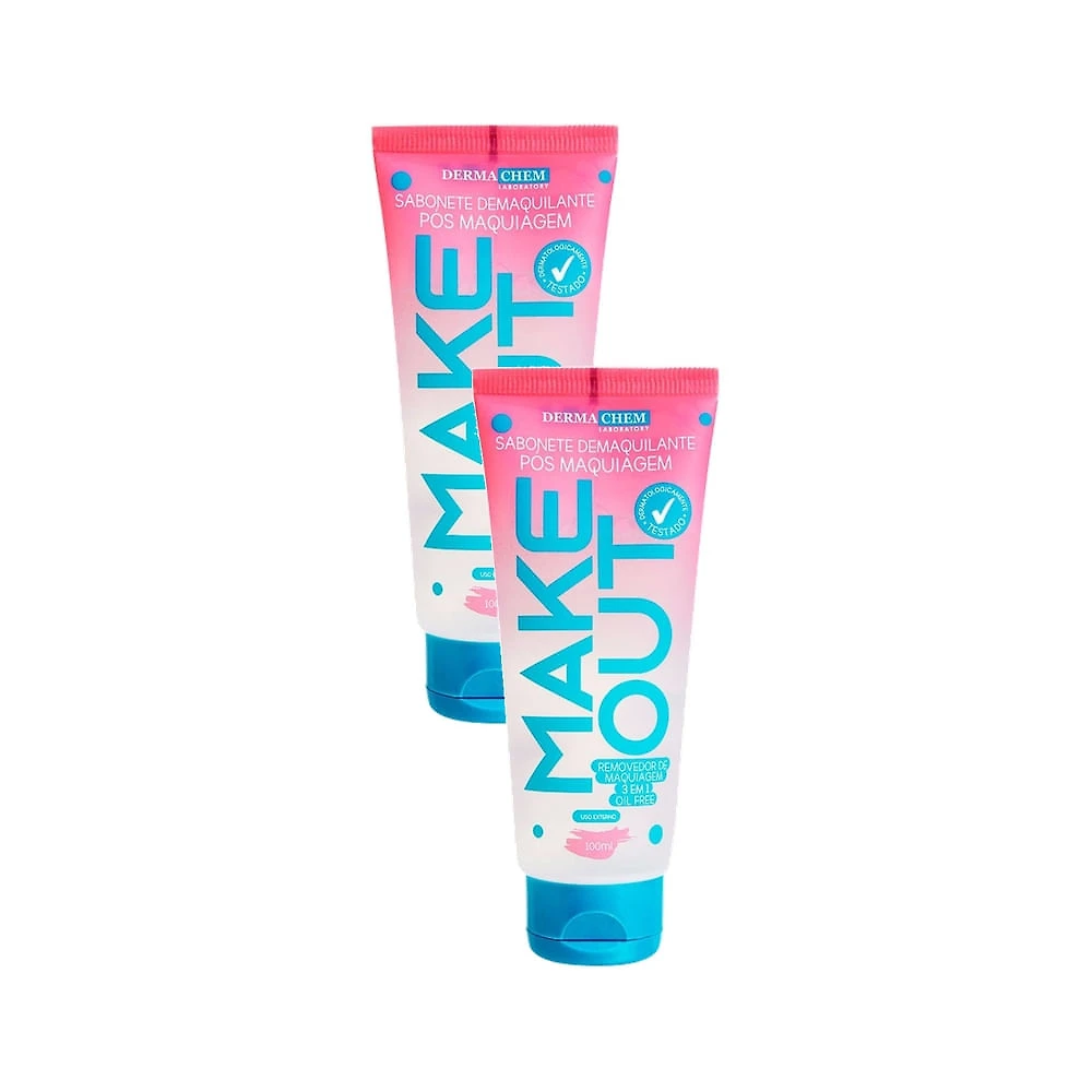 Kit 2 Sabonete Demaquilante Dermachem Make Out Pós Maquiagem 100ml