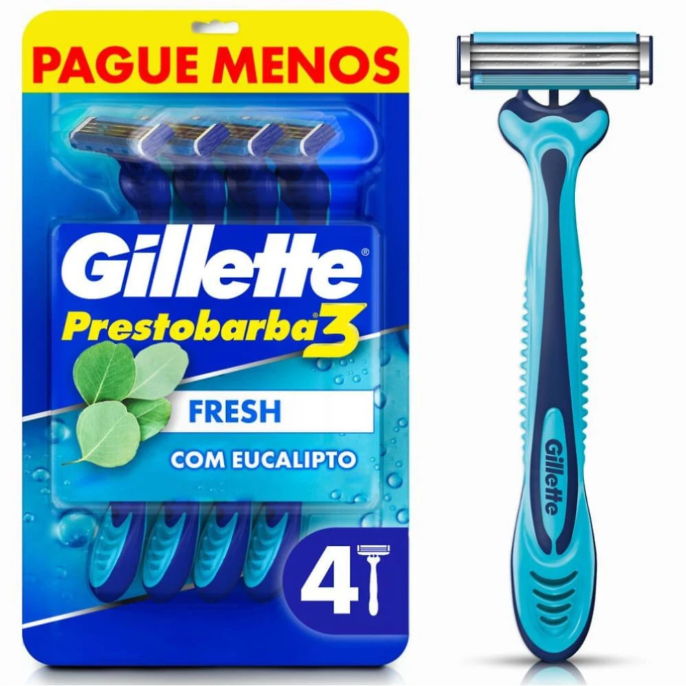 Aparelho Barbear Descartável Gillette Prestobarba 3 Cool Leve 4 Pague 3