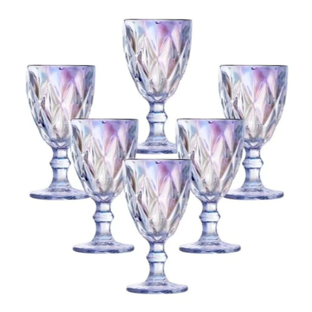 Jogo 6 Taças de Vidro 330ML Bico de Jaca Furta Cor Transparente Diamond
