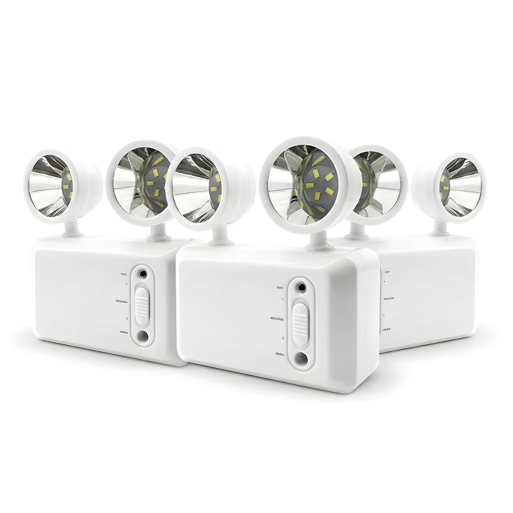 Kit 3 Luminárias de Emergência Bloco Autônomo 3W 6500K Branco Bivolt Blumenau Iluminação