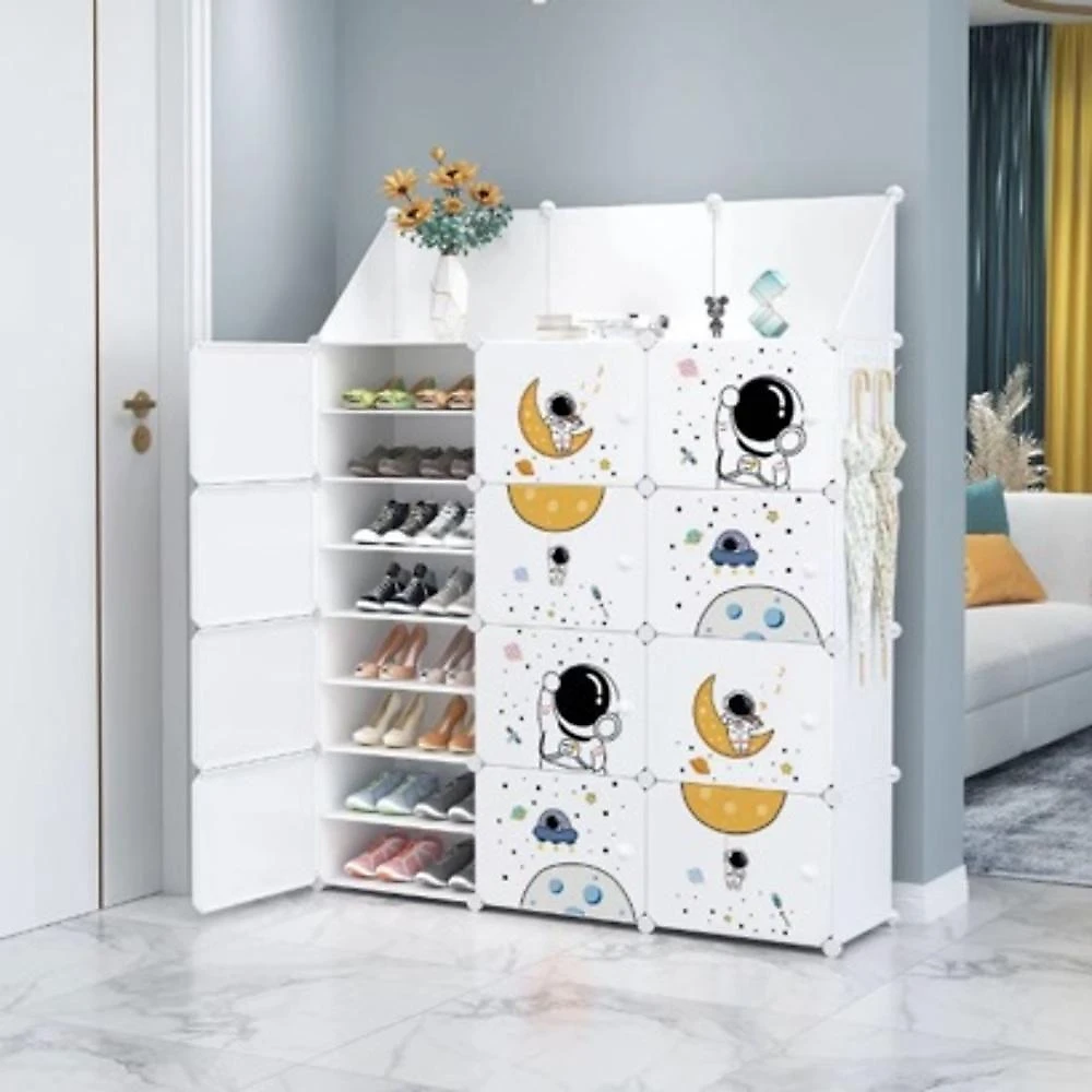 Organizador Infantil 12 Portas Armário Modular Sapateira Brinquedos Prateleiras