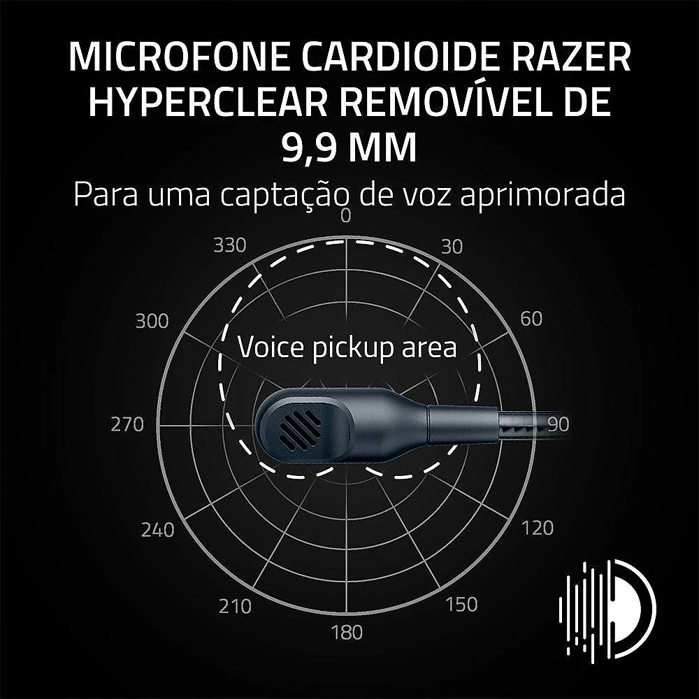 Headset Sem Fio Gamer Razer Blackshark V3 X HyperSpeed, Drivers 50mm, Ultra-Leve, Preto - RZ04-05420100