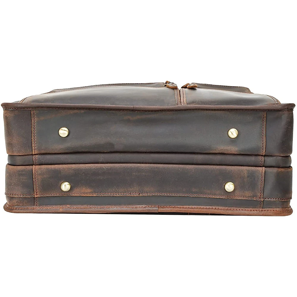 ORIGINAL POLARE BolsaMaleta de Couro Genuíno Masculina para Laptop 43 cm Marrom