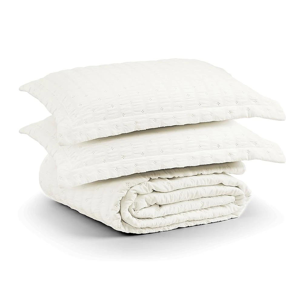Kit colcha cobre leito plissê casal seersucker premium 3 peças maciez e leveza com textura 3d palha marfim