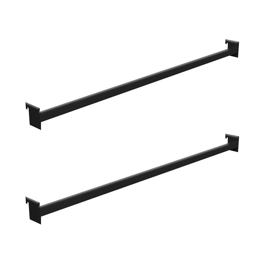 Kit 2 Réguas Ponta de Gôndola New Plus 73cm Aço Carbono Preto
