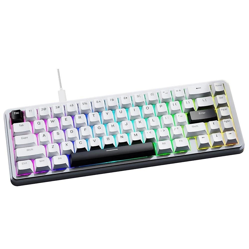 Miniatura Teclado Magnético Gamer Attack Shark X65 HE, Rapid Trigger, 8000Hz, 0.01ms, Simple White, Branco - AS-X65HE-SW