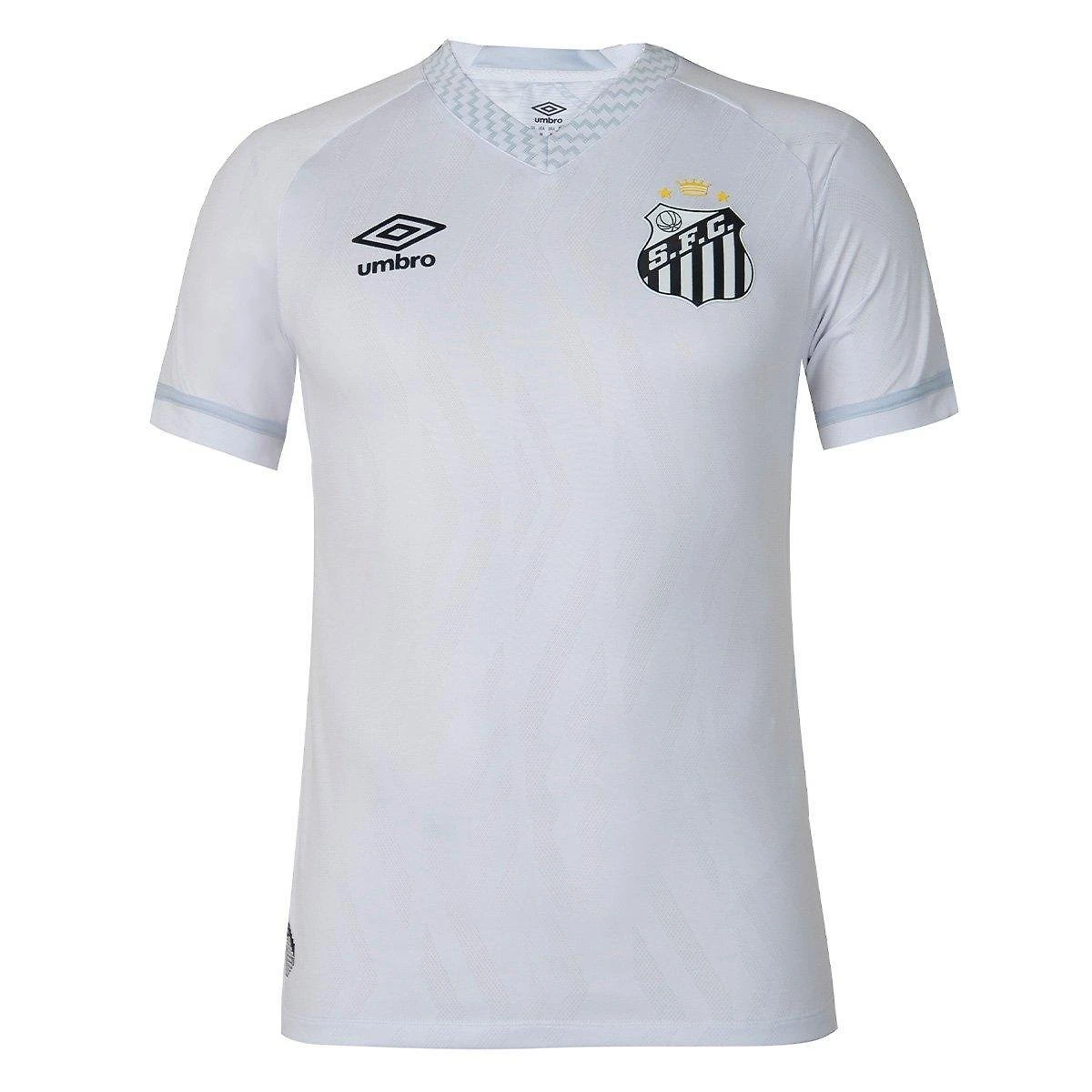 Miniatura Camisa Santos I 25/26 Neymar N° 10 Jogador Umbro Masculina Branco+Cinza - EGG