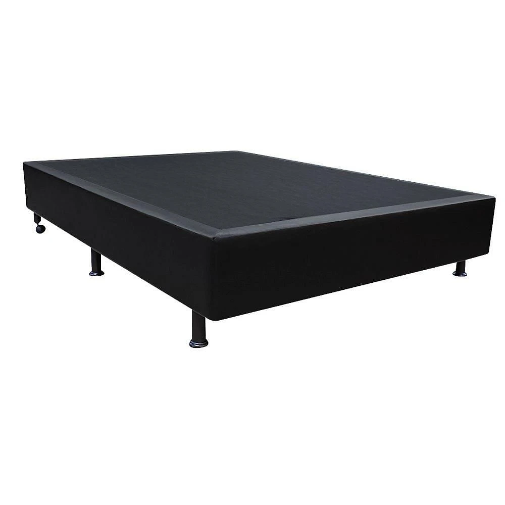 Cama Base Box Casal Sintético Preto 38x138x188