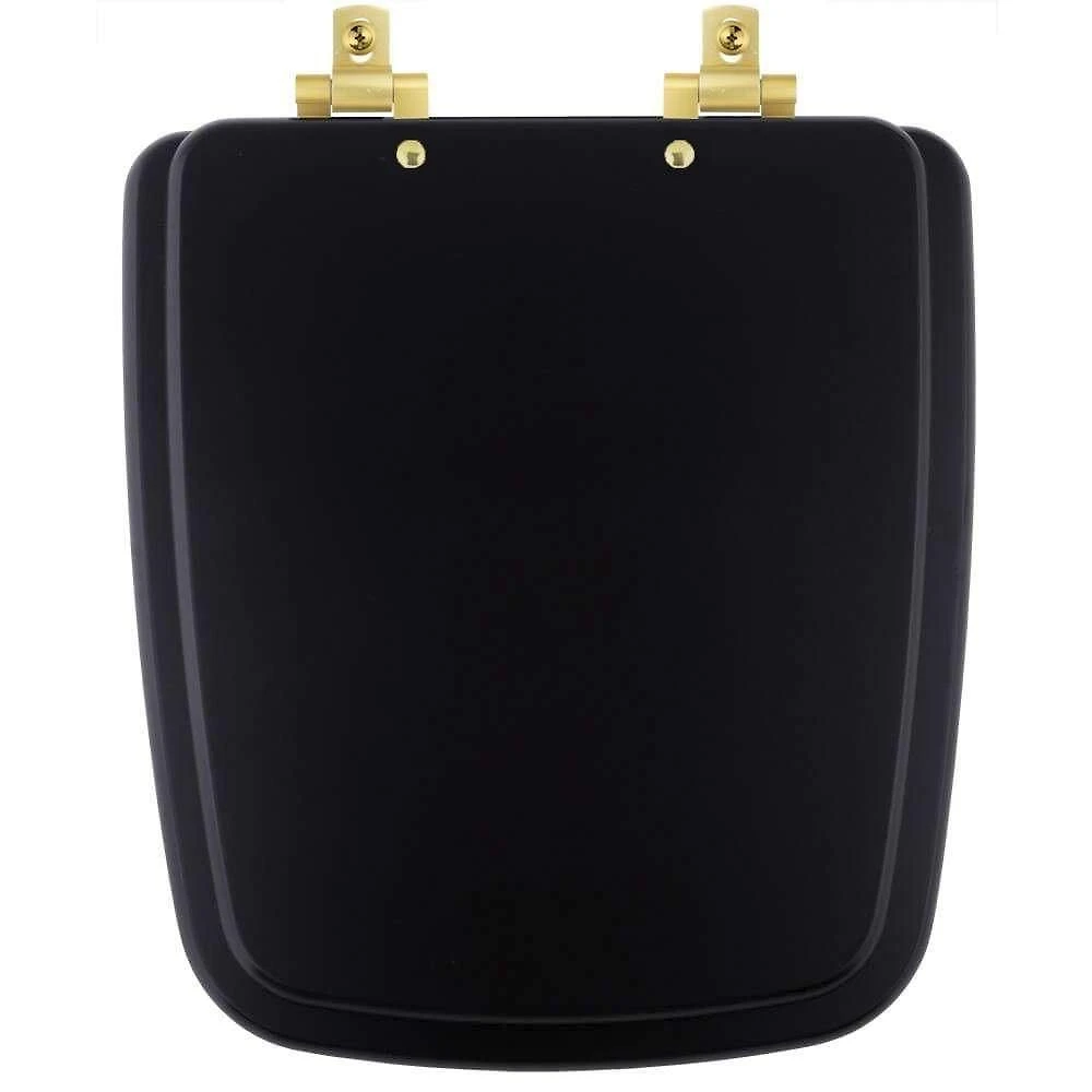 Assento Sanitário Boss Matte Black Alongado MDF Fechamento Suave Preto Pontto Lavabo