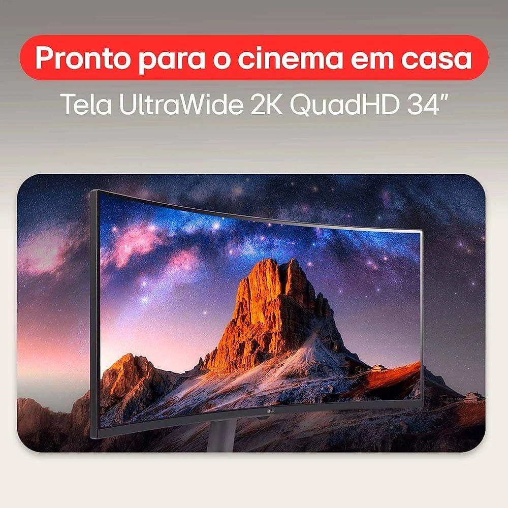 Monitor Ultrawide Myview Smart 34SR60QC-B 34" Curvo WQHD VA 100Hz LG