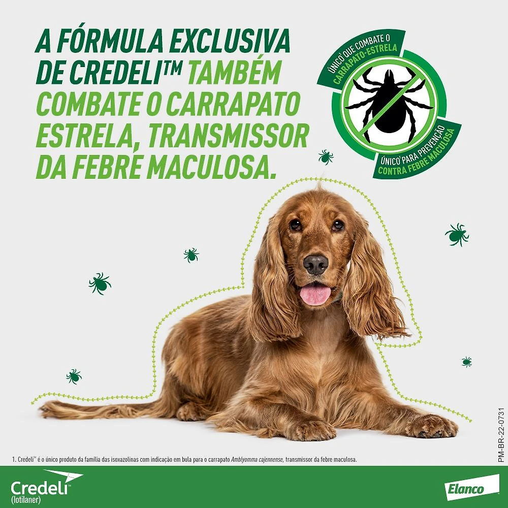 Miniatura Antipulgas e Carrapatos Elanco Credeli Lotilaner para Cães de 5,5 a 11 Kg - 1 Comprimido