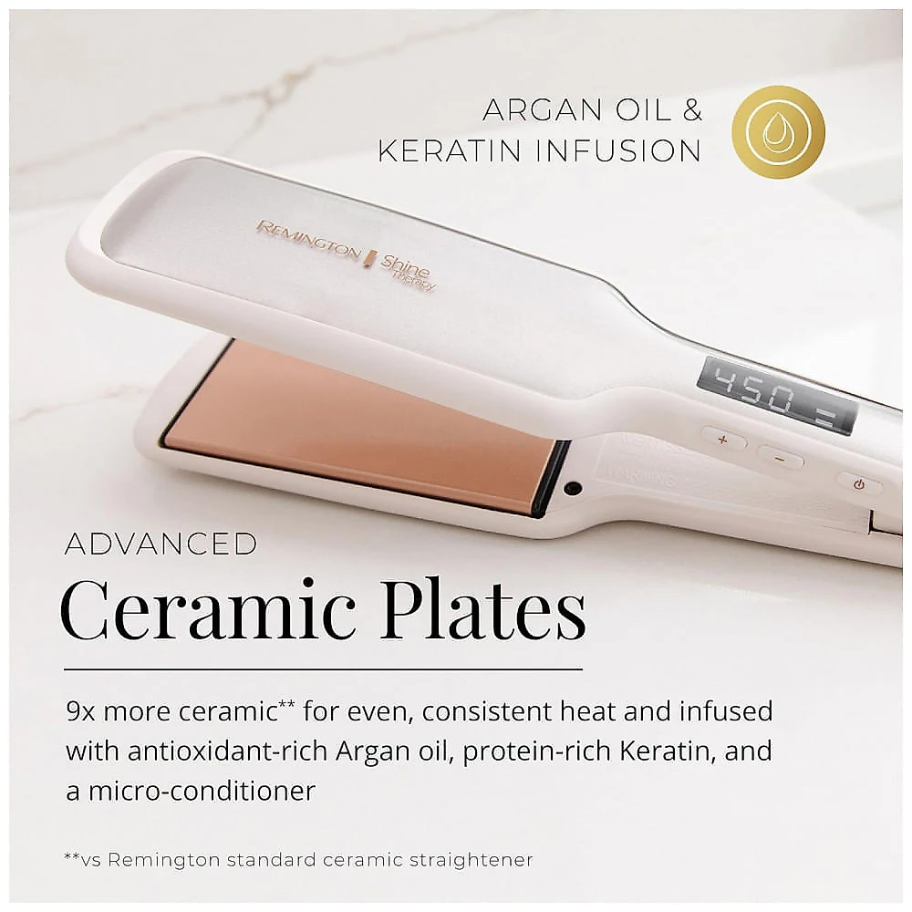 Chapinha Prancha de Cabelo com Placas de Cerâmica Infundida com Óleo de Argan, 110v, REMINGTON S9531, Branco