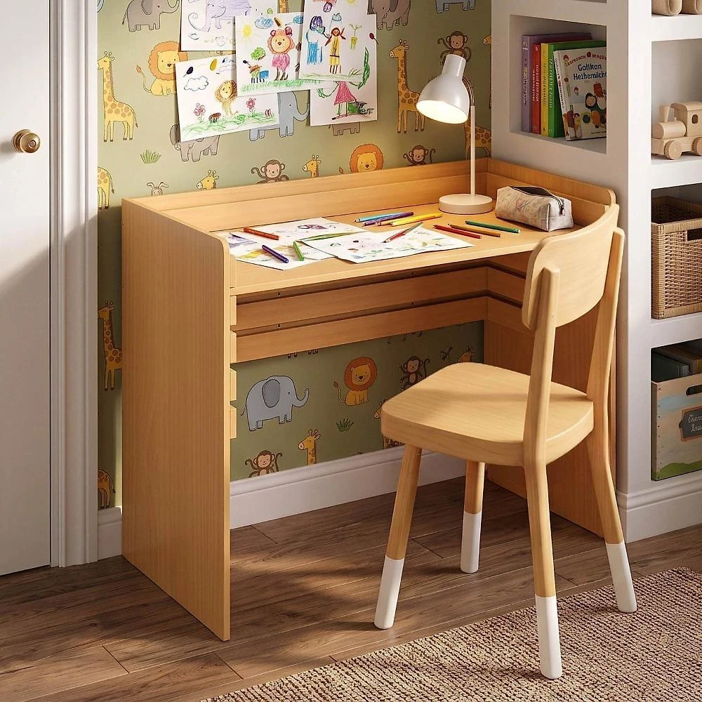 Escrivaninha Evolutiva 4 Estágios Madeira Maciça Magna Kids Casatema MadeiraOriginals Marrom/Natur Natural