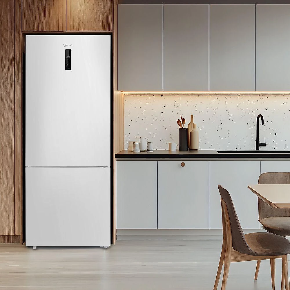 Refrigerador midea frost free duplex inverse 416l inverter branco bivolt (mdrb593fgd013)