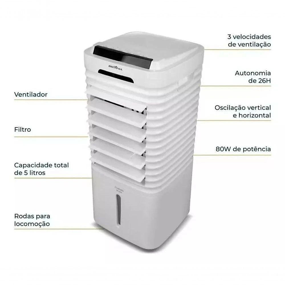 Climatizador De Ar Britânia 4 Em 1 Autonomia De 26h BCL05A 110V