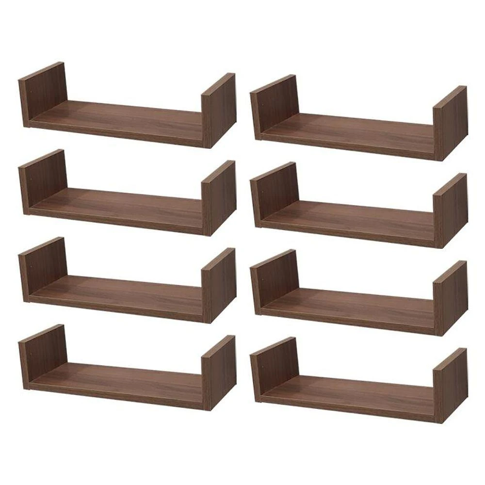 Prateleira Crie Fácil 40X10CM MDP Suporte Invisível Organizador Sala Marrom Mercado das Prateleiras