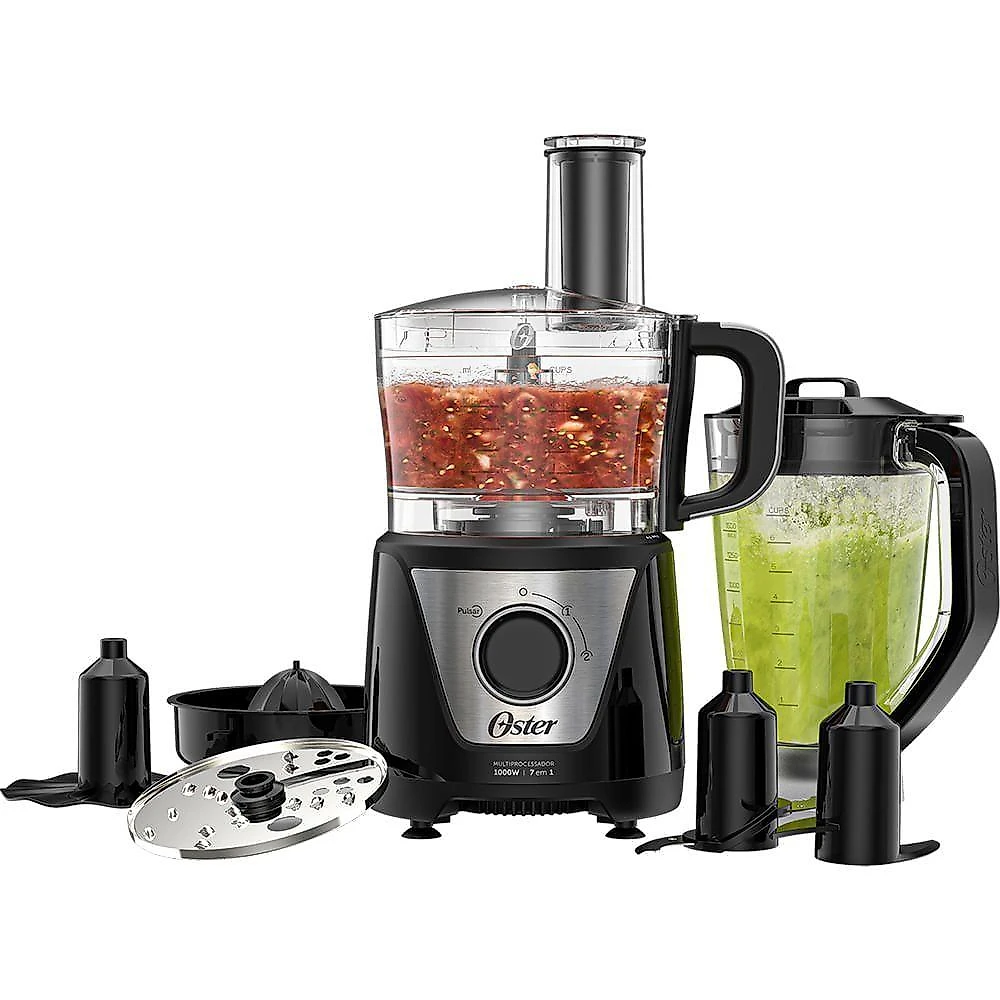 Multiprocessador De Alimentos Black 7 Em 1 Oster 220V