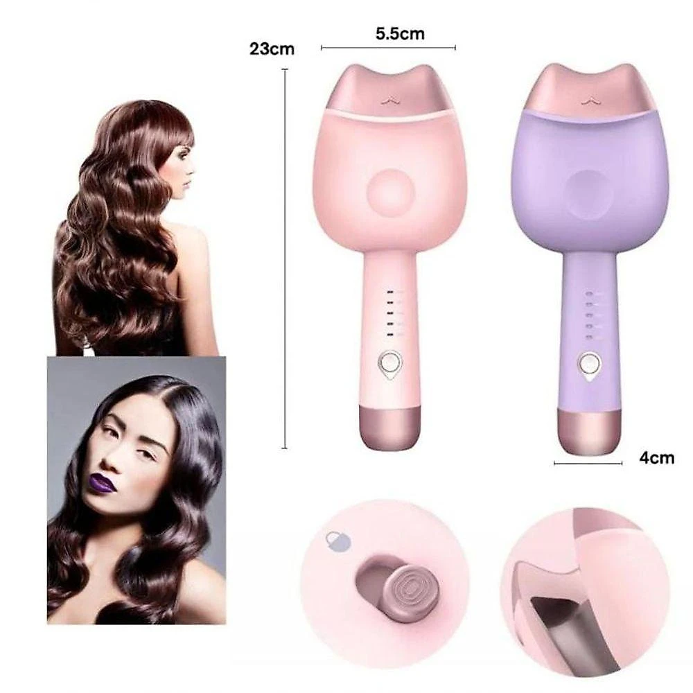 Modelador de Cabelo 32mm Cerâmico Aquecimento Rápido Anti Escaldante Roxo