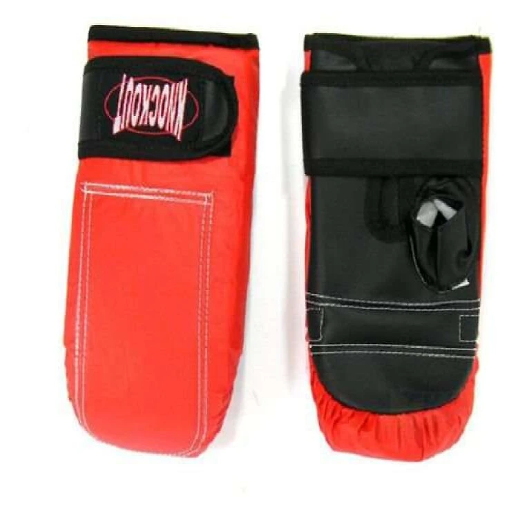 Luva Para Bater Saco com Velcro Knockout Feminina - Vermelho