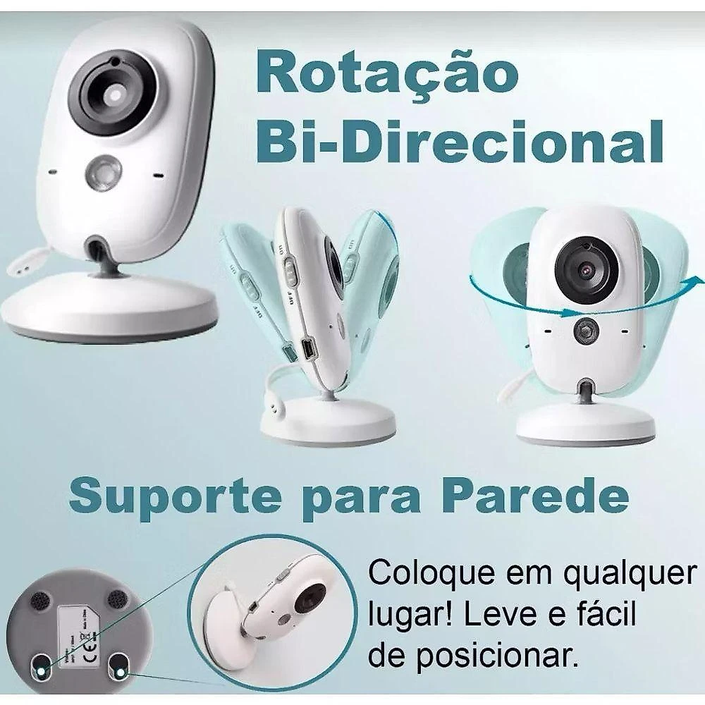 Babá Eletrônica Alex com Monitor LCD 3.2 Visão Noturna Sensor de Temperatura e Áudio Bidirecional