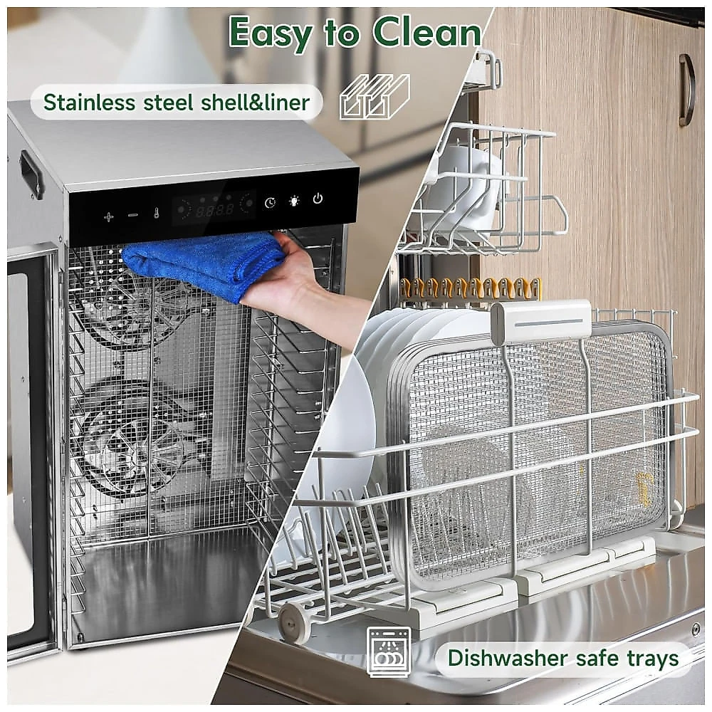 Desidratador de Alimentos Suciseni 18 Bandejas Prata 1000W com Timer Digital 110V
