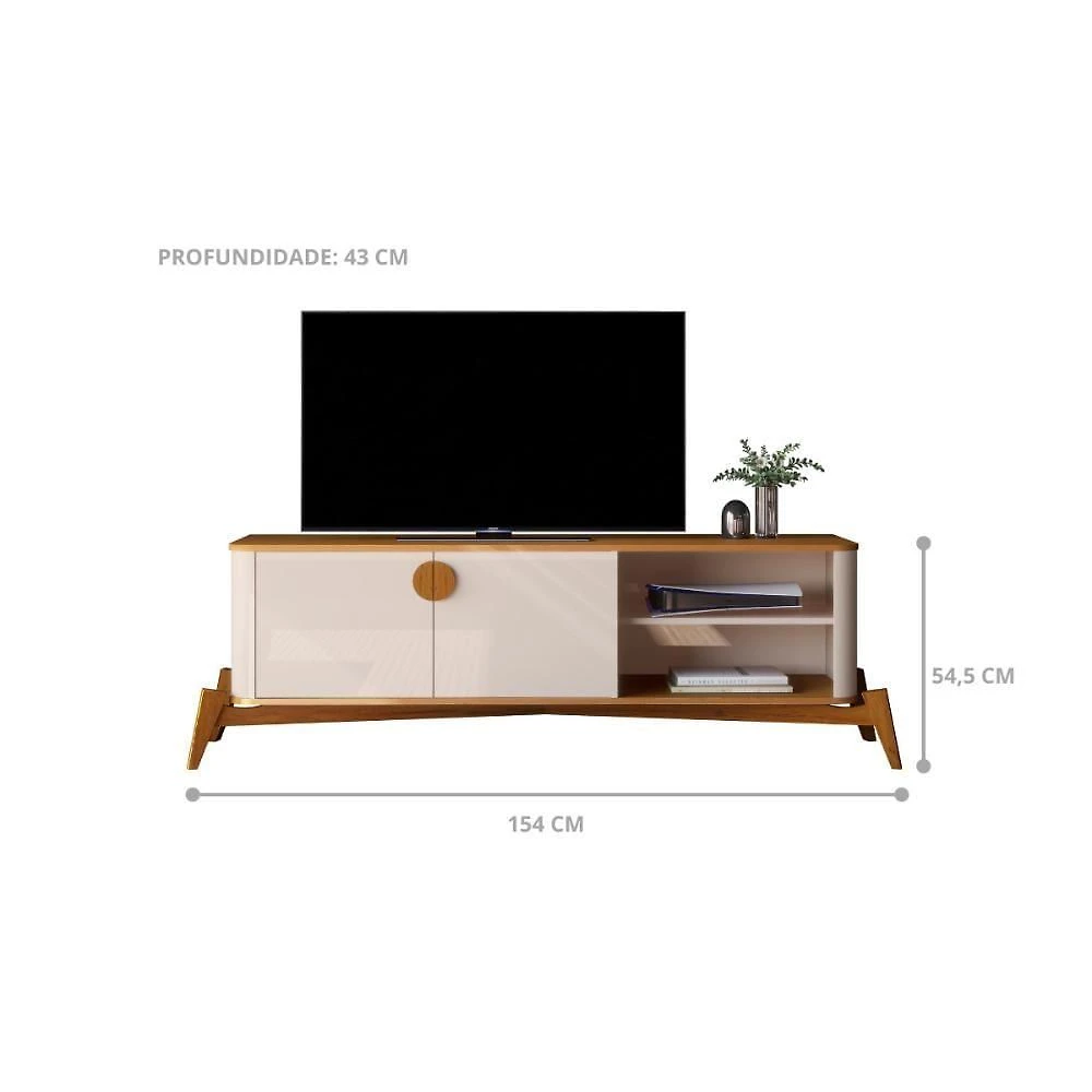 Miniatura Rack Para Tv 75 Polegadas Adamantina 1800 Off White
