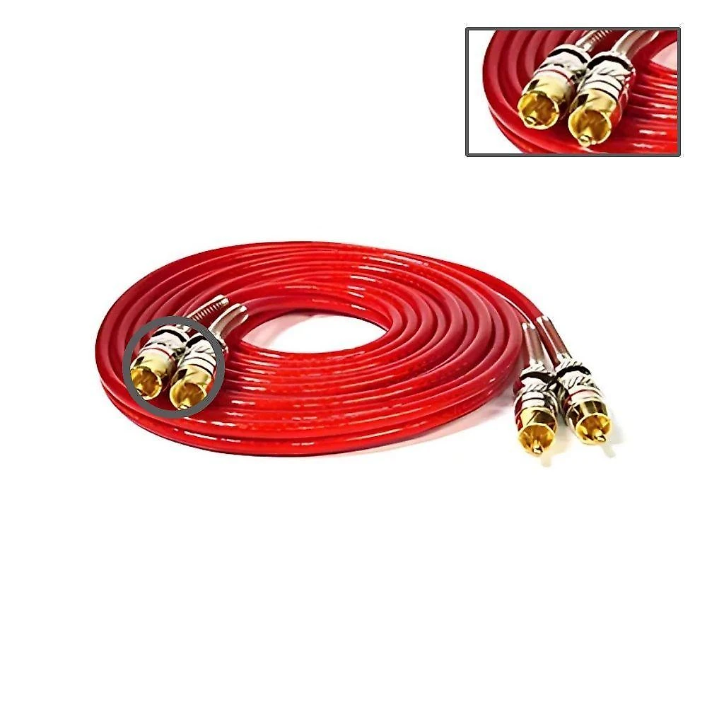 Cabo RCA NWT 2x2 Profissional Blindado para Audio Bivolt 3M Vermelho