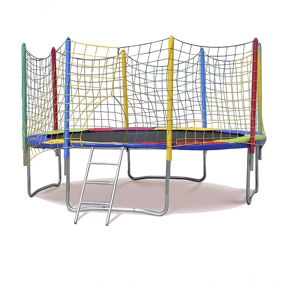 Trampolim Cama Elástica Pula 3,05m Redonda 150KG Rede Multicolorida com Escada Rotoplay Brinquedos