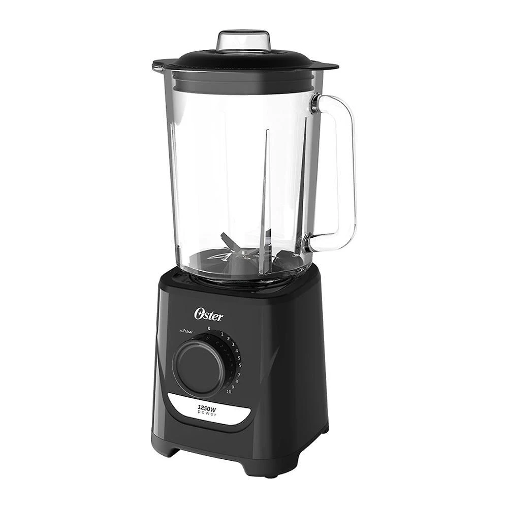Liquidificador oster oliq520 preto com copo de vidro, 1250w e 10 velocidades
