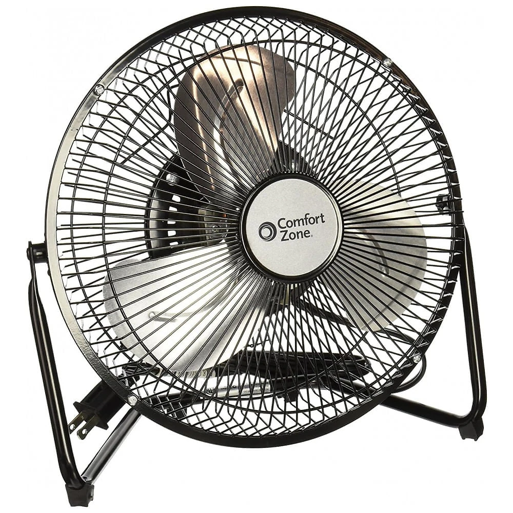 Ventilador de Mesa/Piso Comfort Zone Cradle Preto 23 cm 3 Velocidades, Inclinável 180°, Metal, CZHV9B, 110V