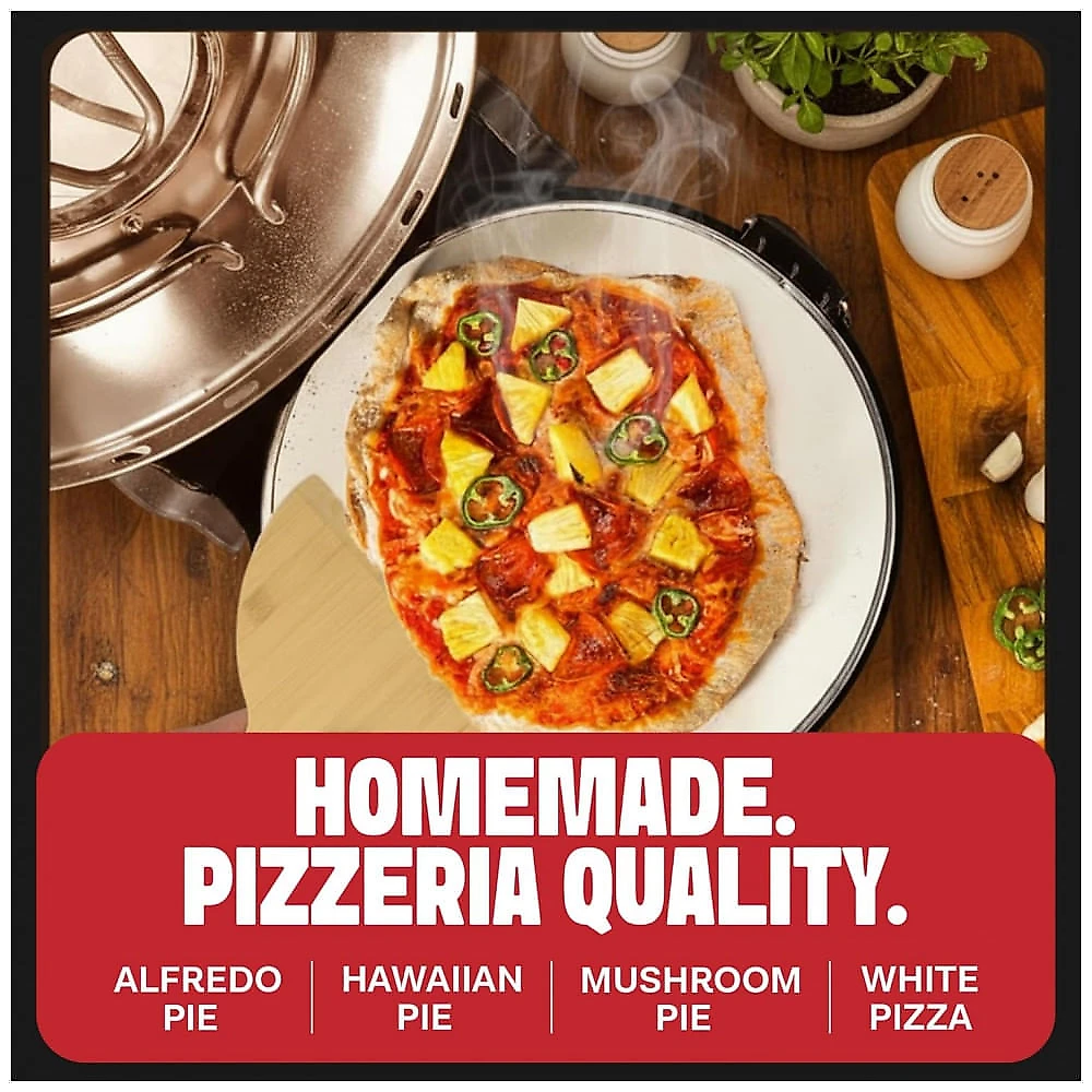 Forno de Pizza Elétrico PIEZANO XL 35,5 cm De Bancada Pedra Refratária Cerâmica 427°C (800°F) Indoor 110V
