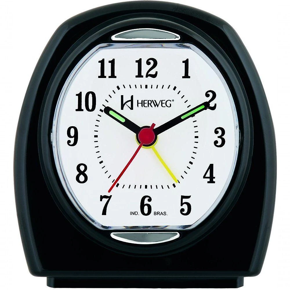 Relógio Despertador Quartz Pilha Pequeno Preto - Preto